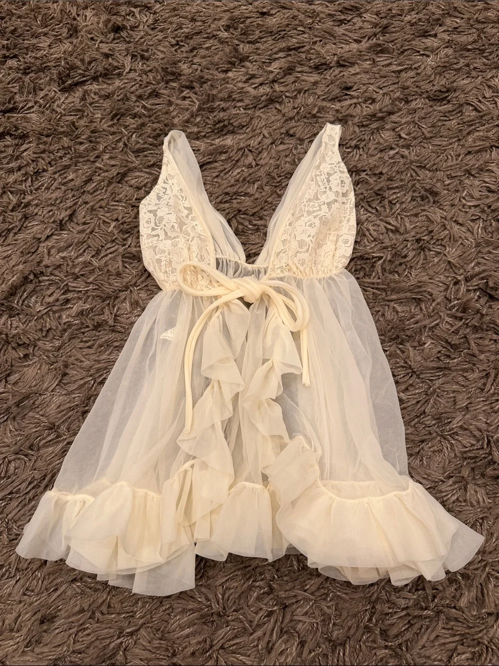 SOLD VINTAGE 70S BABYDOLL NEGLIGEE LINGERIE TOP SMAL - Picture 3 of 9